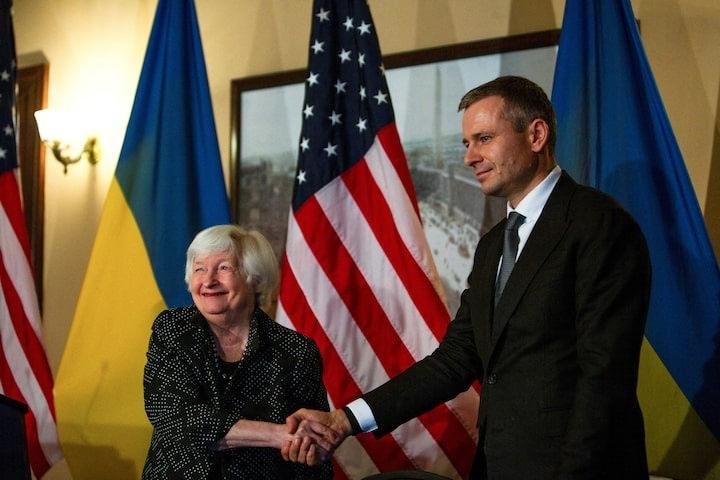 ABD Hazine Bakanı Janet Yellen ve Ukrayna Maliye Bakanı Sergii Marchenko