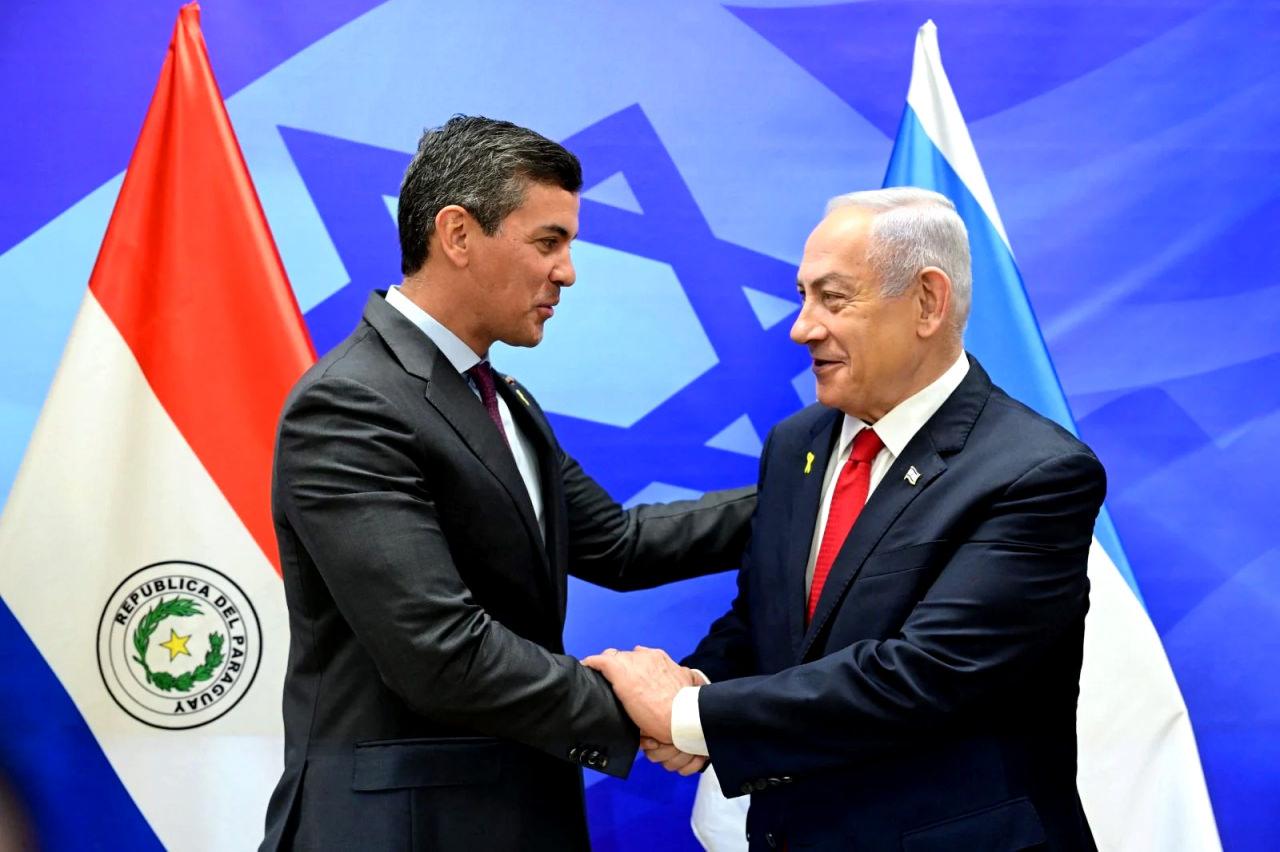 Paraguay Devlet Başkanı Santiago Pena ve İsrail Başbakanı Binyamin Netanyahu