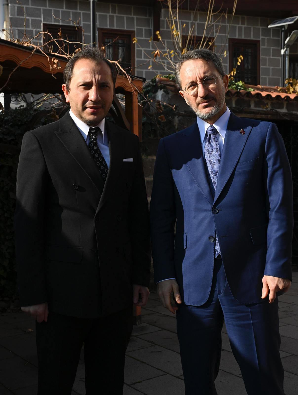 Cumhurbaşkanlığı İletişim Başkanı Fahrettin Altun ve Ülke TV Ankara Temsilcisi Mustafa Pala