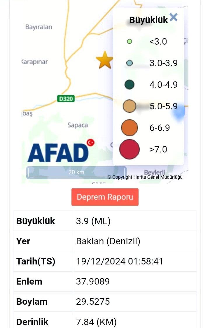 AFAD'ın paylaştığı deprem bilgileri