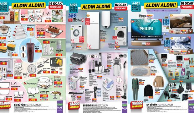 A101 16 Ocak aktüel ürünler kataloğu: Pil, termosifon, çerezlik, bebek yatağı, spor çantası, ampul...