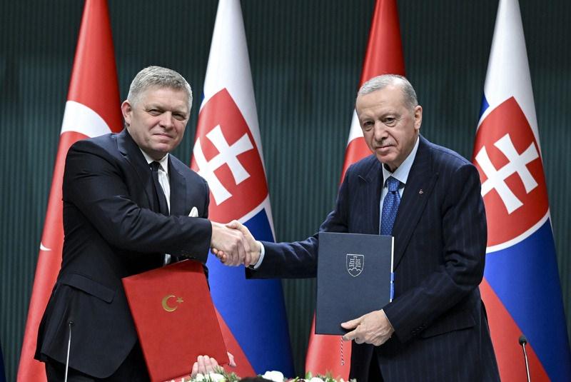 Slovakya Başbakanı Robert Fico-Cumhurbaşkanı Recep Tayyip Erdoğan