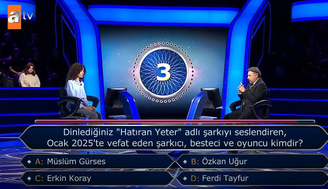 Kim Milyoner Olmak İster yarışmasında sorulan Ferdi Tayfur sorusu