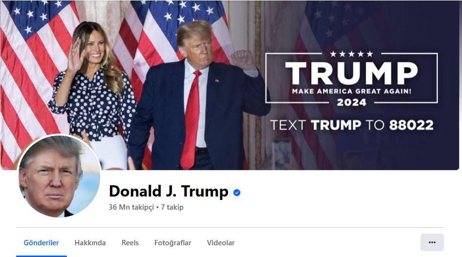 Trump'ın facebook hesabı