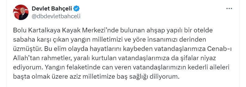 Devlet Bahçeli'nin paylaşımı