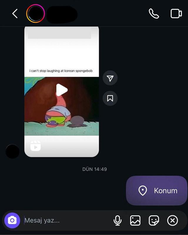 Instagram sohbetinden konum göndermek artık mümkün.