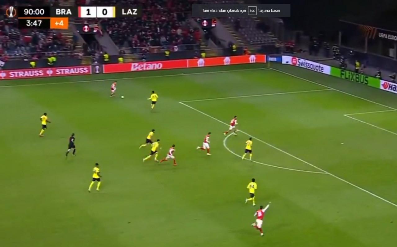 Görüntü Fox Sports 2'den alındı / Braga iptal edilen 2. gol