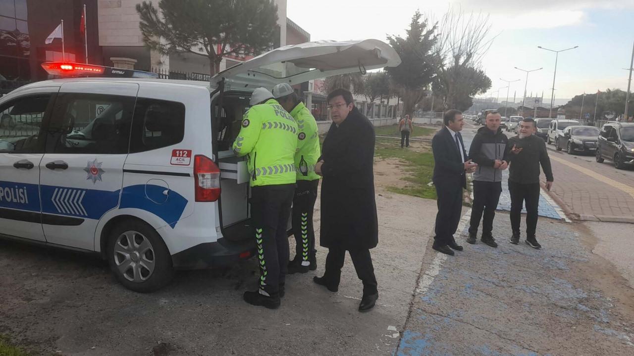 Muharrem Erkek olay yerine gelen polis ekipleriyle...