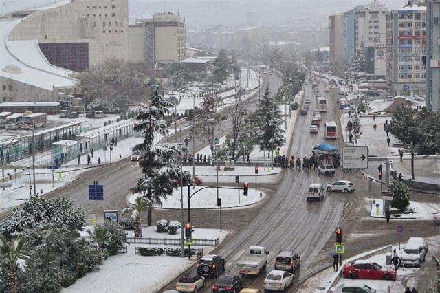 Samsun'dan kar manzarası