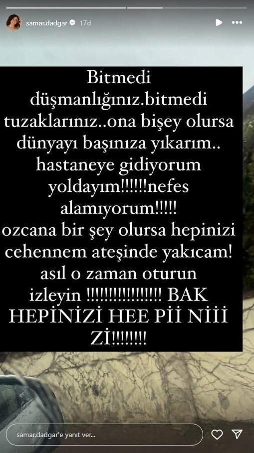 Özcan Deniz'in eşi Samar Dadgar'ın paylaşımı
