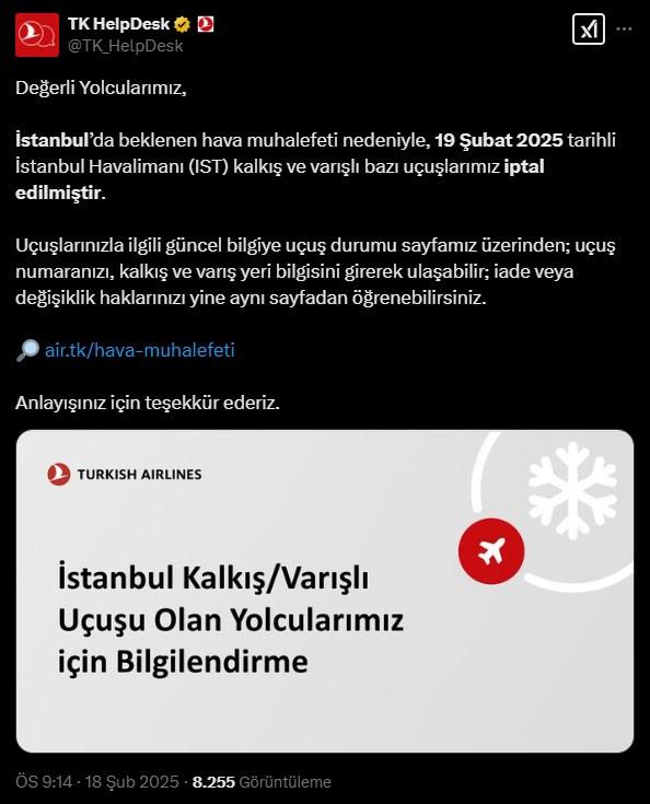 THY'nin paylaşımı