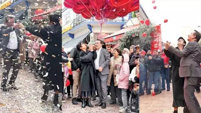 CHP'li Efeler Belediye Başkanı Anıl Yetişkin'in katıldığı Sevgililer Günü etkinliği