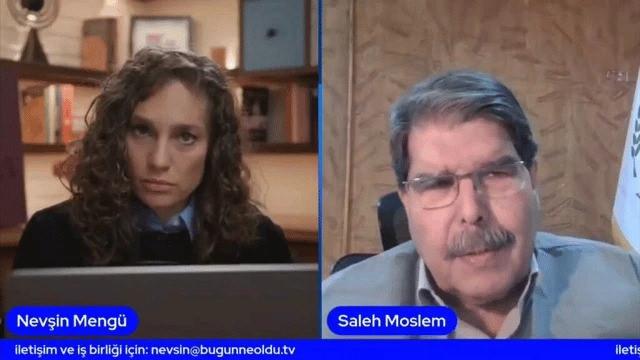 Nevşin Mengü'nin PYD elebaşı Salih Müslim'le yaptığı röportajdan bir kare.