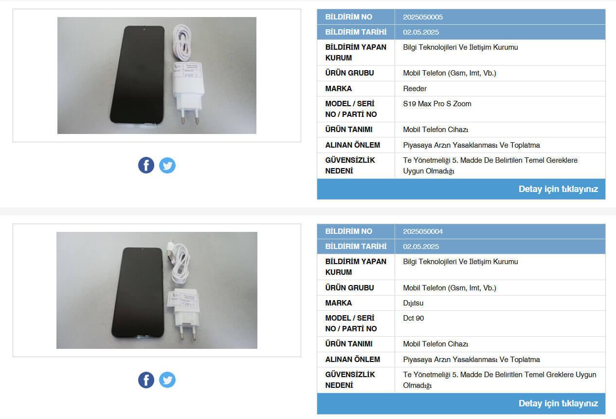 BTK ve Ticaret Bakanlığı'nın yayımladığı güvenlik açığı olan telefon modelleri