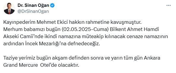 Sinan Oğan'ın paylaşımı