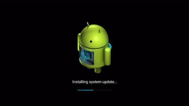 Android telefon güncellemesi ekranı