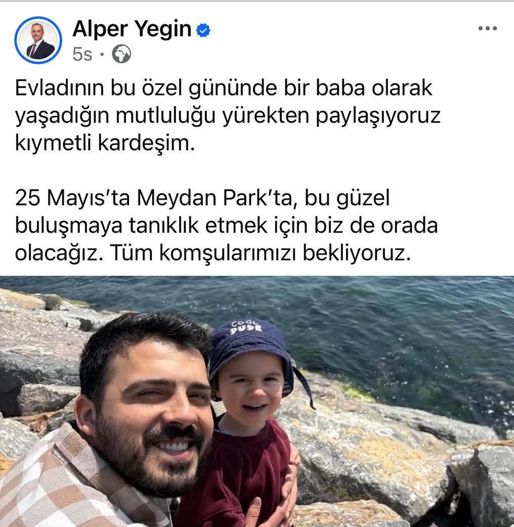 Sancaktepe Belediye Başkanı Alper Yeğin'in paylaşımı