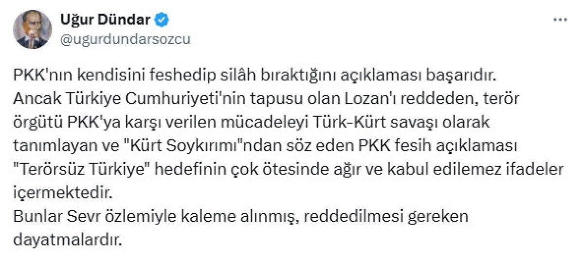 Uğur Dündar'ın paylaşımı