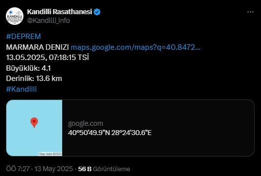 Kandilli Rasathanesi'nin açıklaması