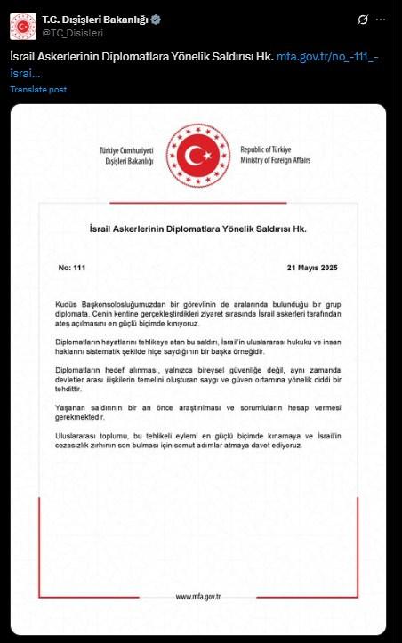İsrail Askerlerinin Diplomatlara Yönelik Saldırısı Hk.