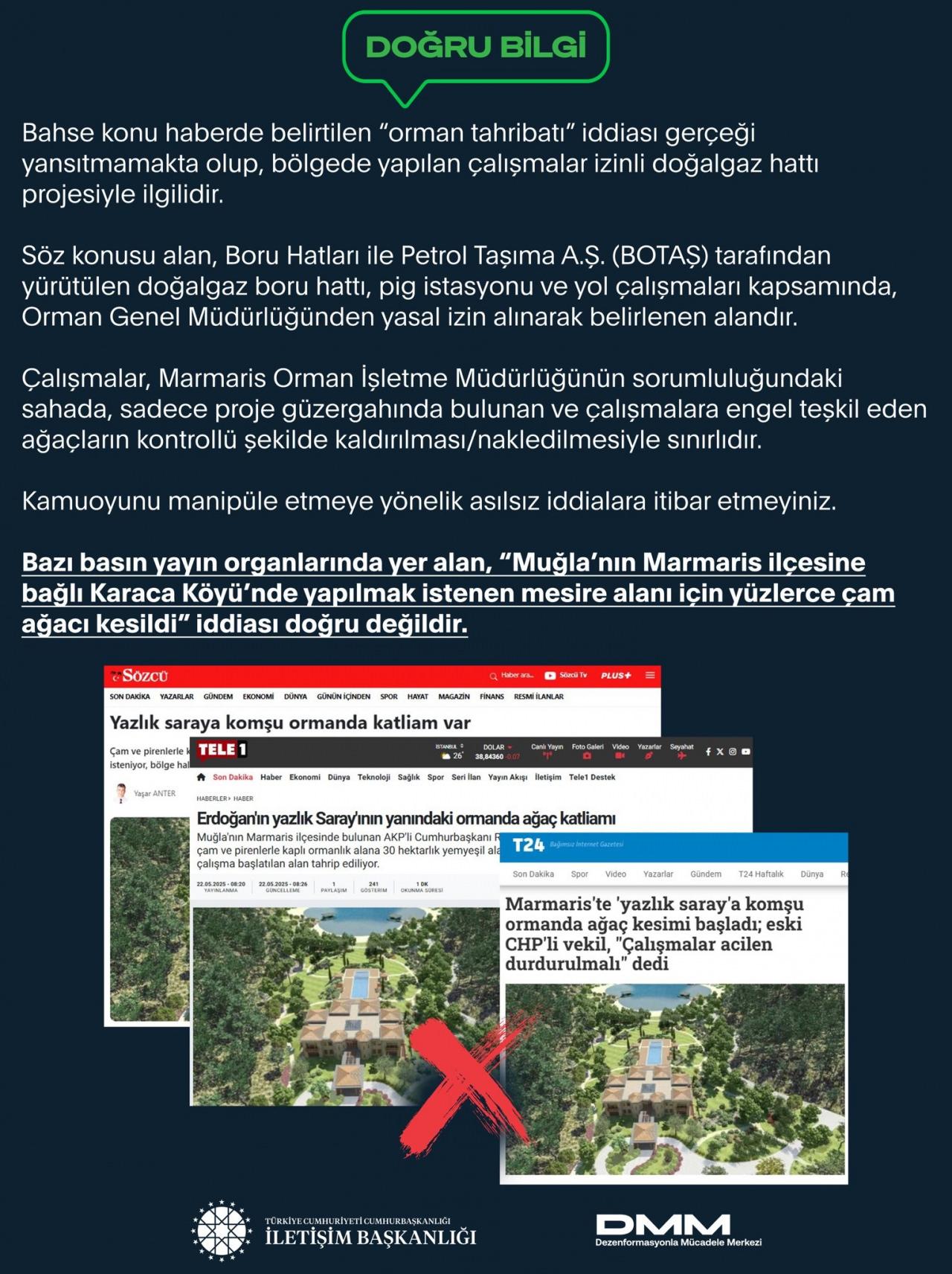 DMM'nin konu ile ilgili açıklaması