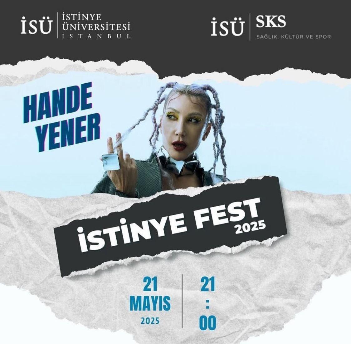 Hande Yener'in İstinye Üniversitesi konseri ertelendi