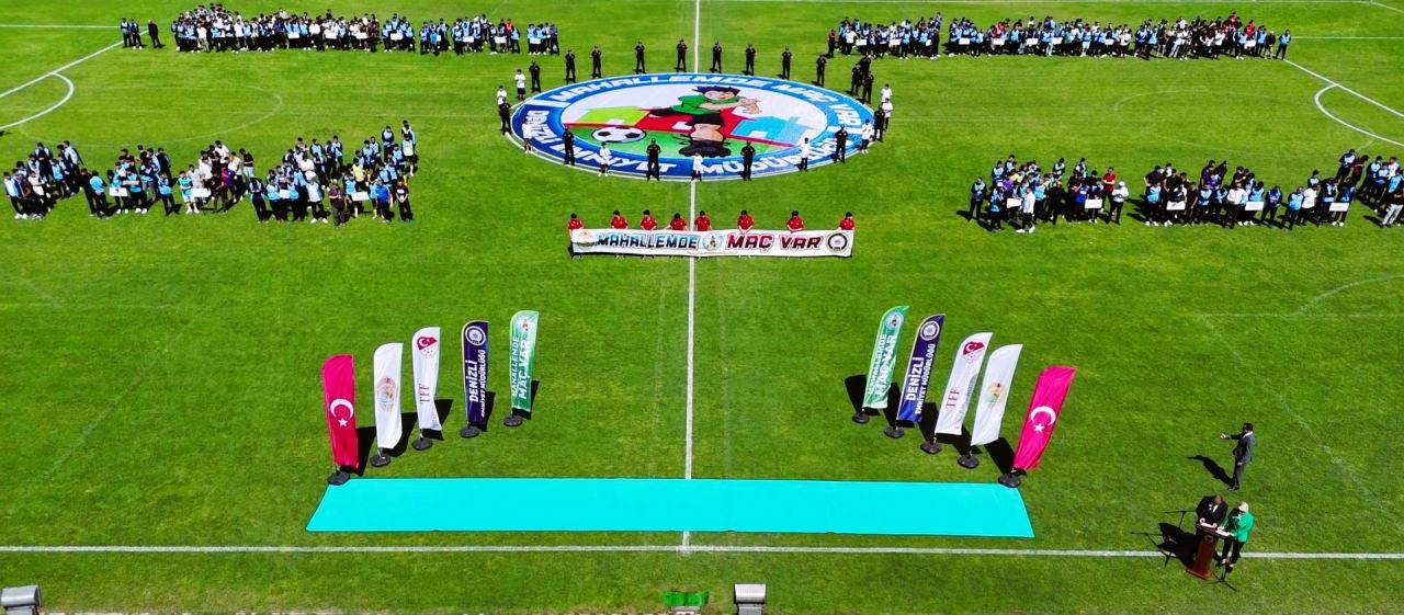 'Mahallemde Maç Var' turnuvası sırasında havadan çekilmiş bir fotoğraf.