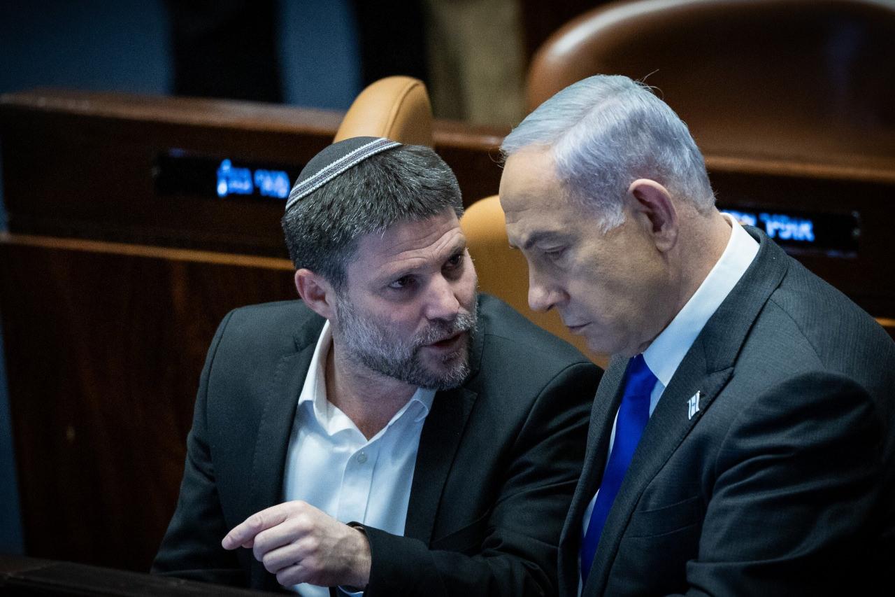 İsrail Maliye Bakanı Bezalel Smotrich ve Başbakan Binyamin Netanyahu 
