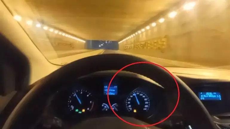 Nurullah Çiçek'in 180 kilometre hızla gittiği görüntü