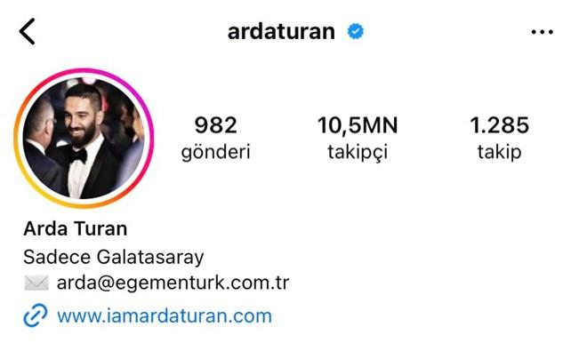 Arda Turan'ın sosyal medya hesabının eski hali
