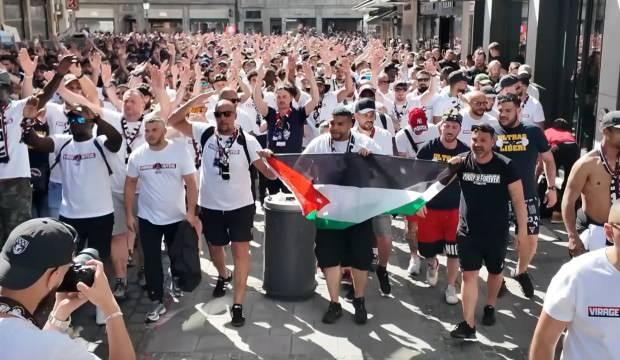 Almanya'ya PSG damgası! Dev final &ouml;ncesi Fransızlar, Gazze i&ccedil;in y&uuml;r&uuml;d&uuml;