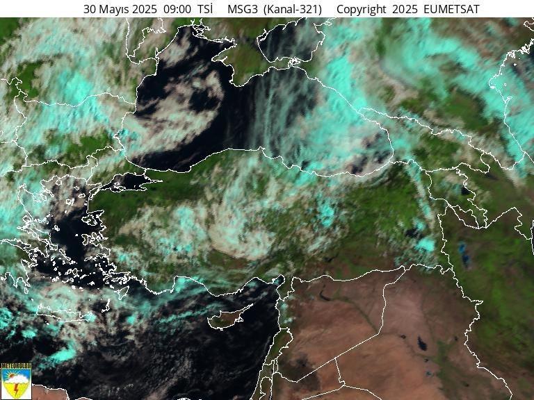 Meteoroloji Genel Müdürlüğü son uydu görüntüleri.