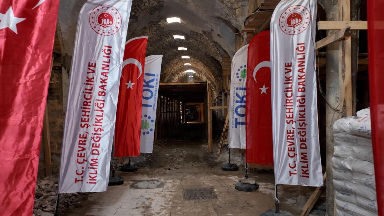 Kahramanmaraş’taki Tarihi Kapalı Çarşı’nın restorasyonu yürütülüyor