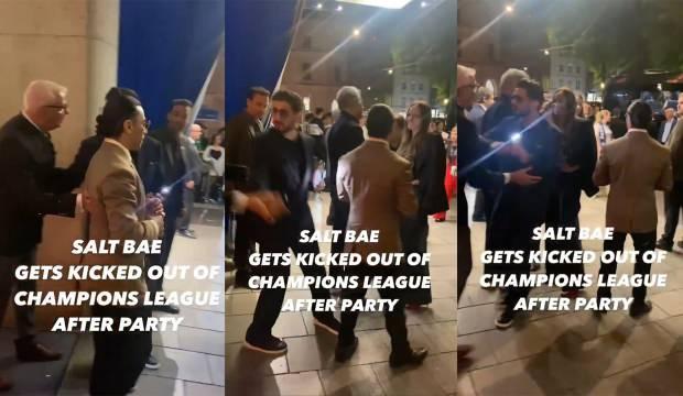 Nusret, Şampiyonlar Ligi partisinden kovuldu: Kapının önünde itişme yaşandı