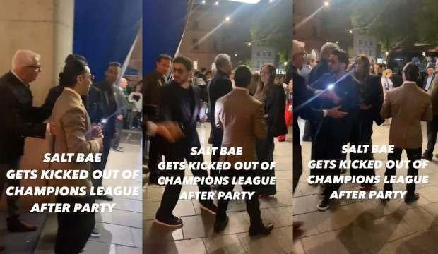 Nusret, Şampiyonlar Ligi partisinden kovuldu: Kapının önünde itişme yaşandı
