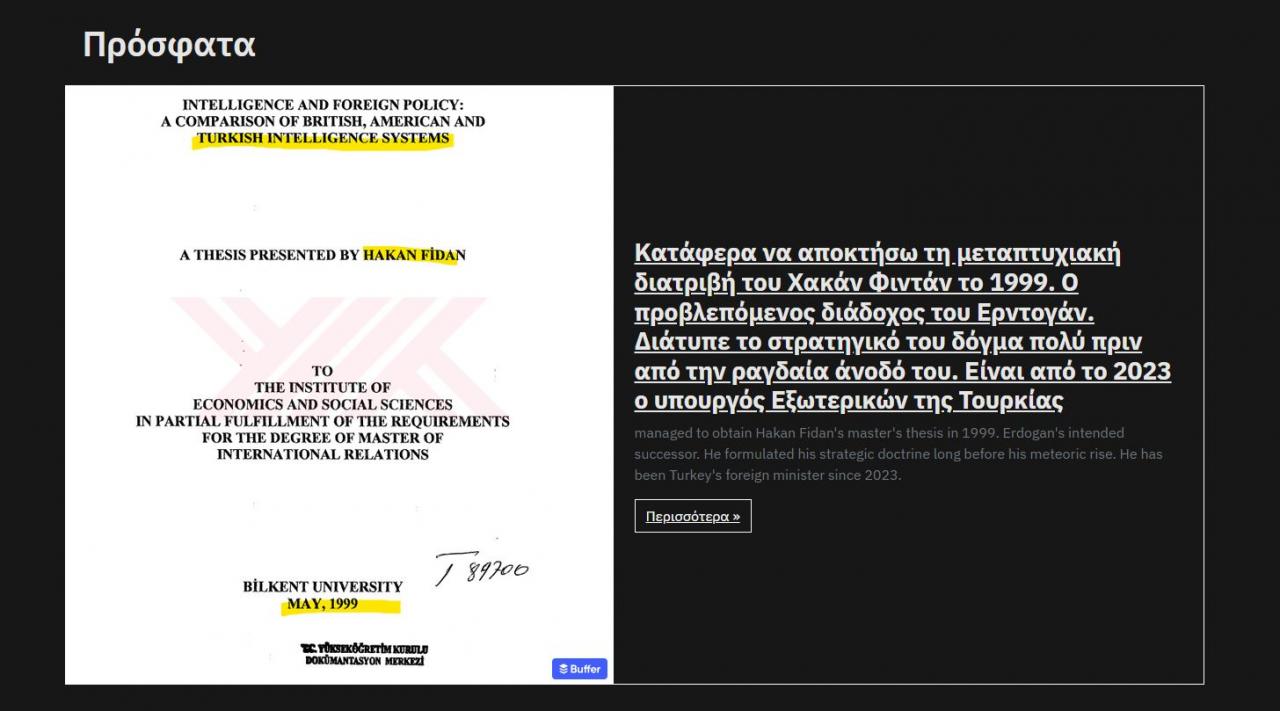 Hellenic Defence- Hakan Fidan Tez analizi