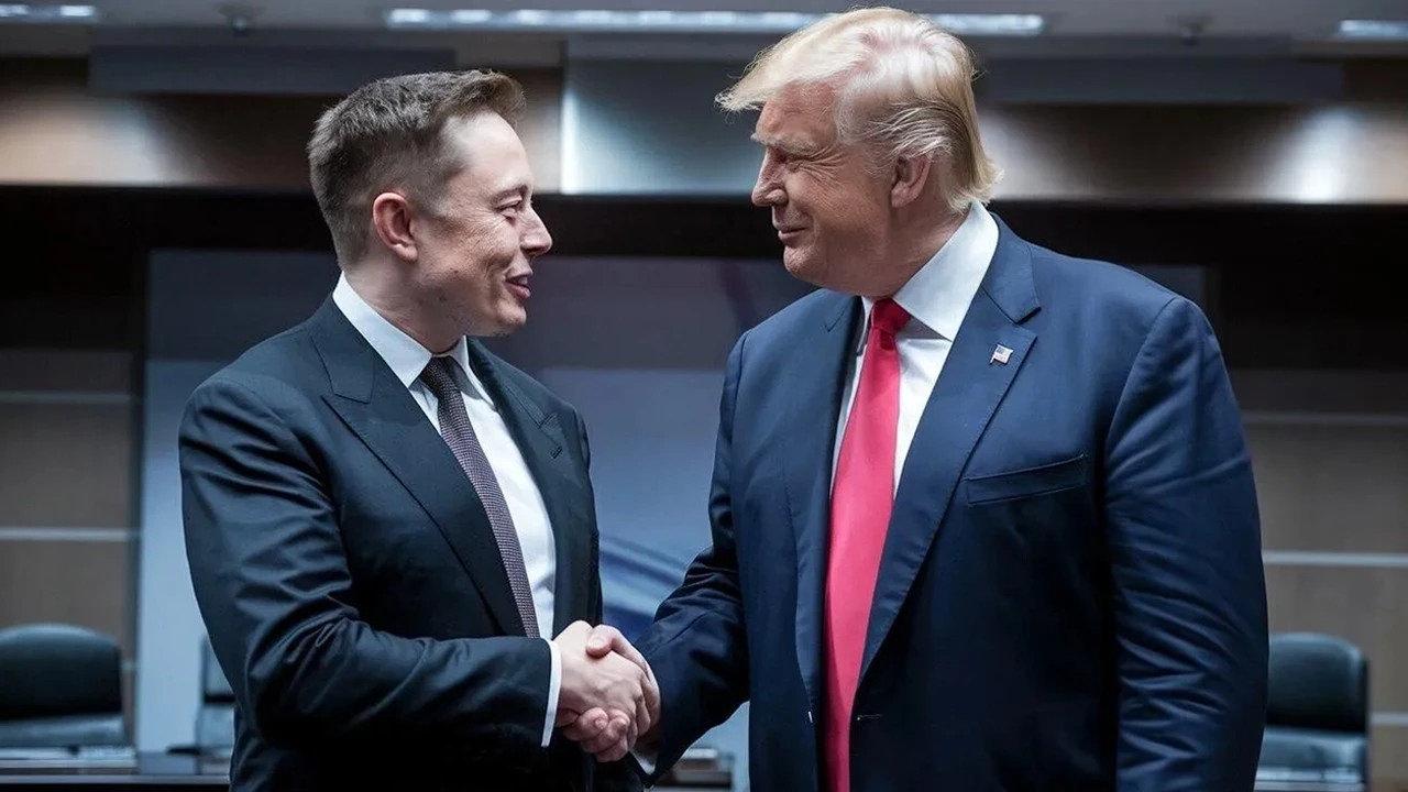 Elon Musk Donald Trump görüşmesinden görüntü
