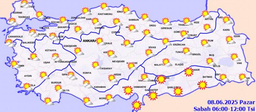 8 Haziran'da hava durumu nasıl?
