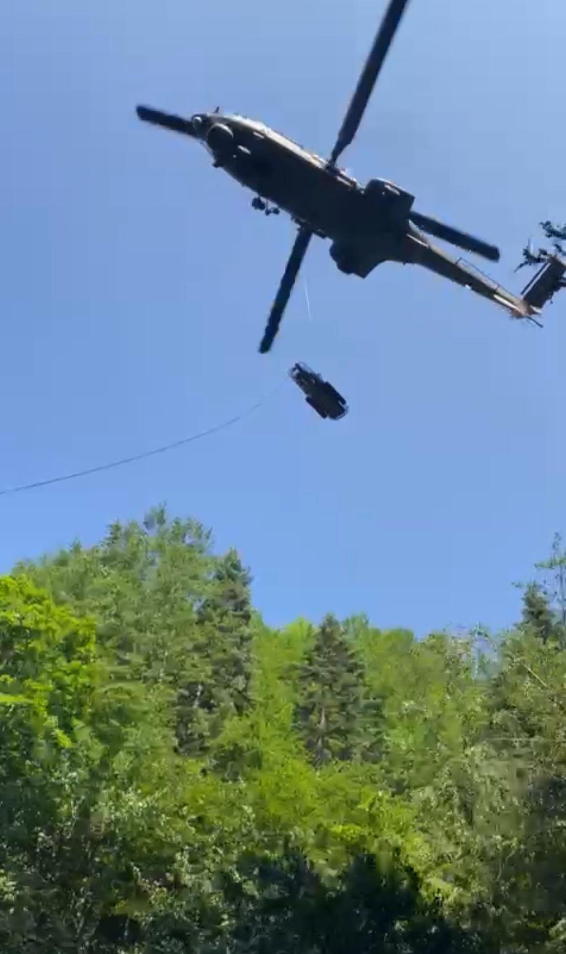 Helikopterle kurtarılma anı