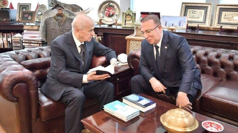 MHP Genel Başkanı Devlet Bahçeli ve Milliyetçi Hareket Partisi Genel Başkan Yardımcısı İzzet Ulvi Yönter.
