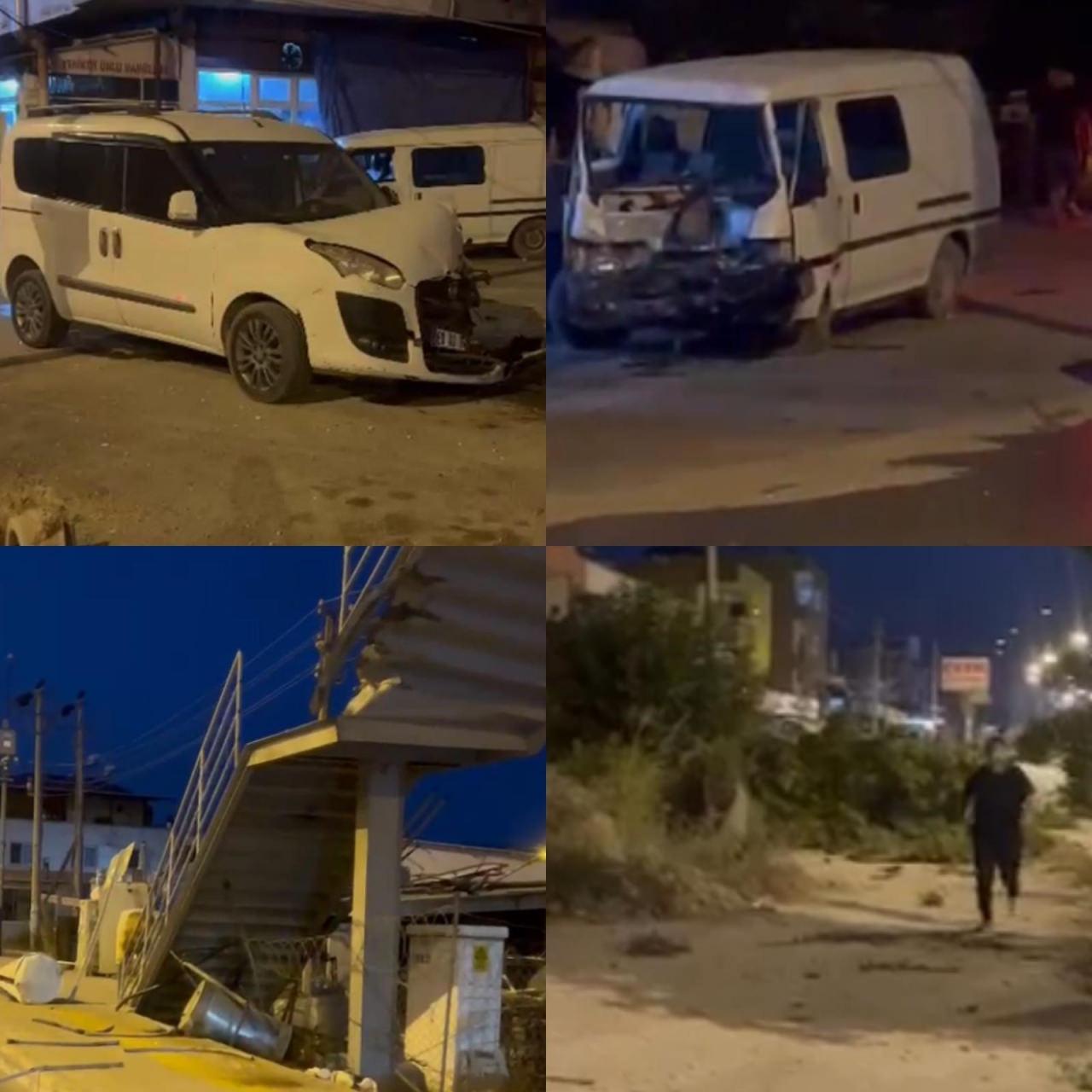 Tırın çarptığı araçlar, üst geçit ve ağaç