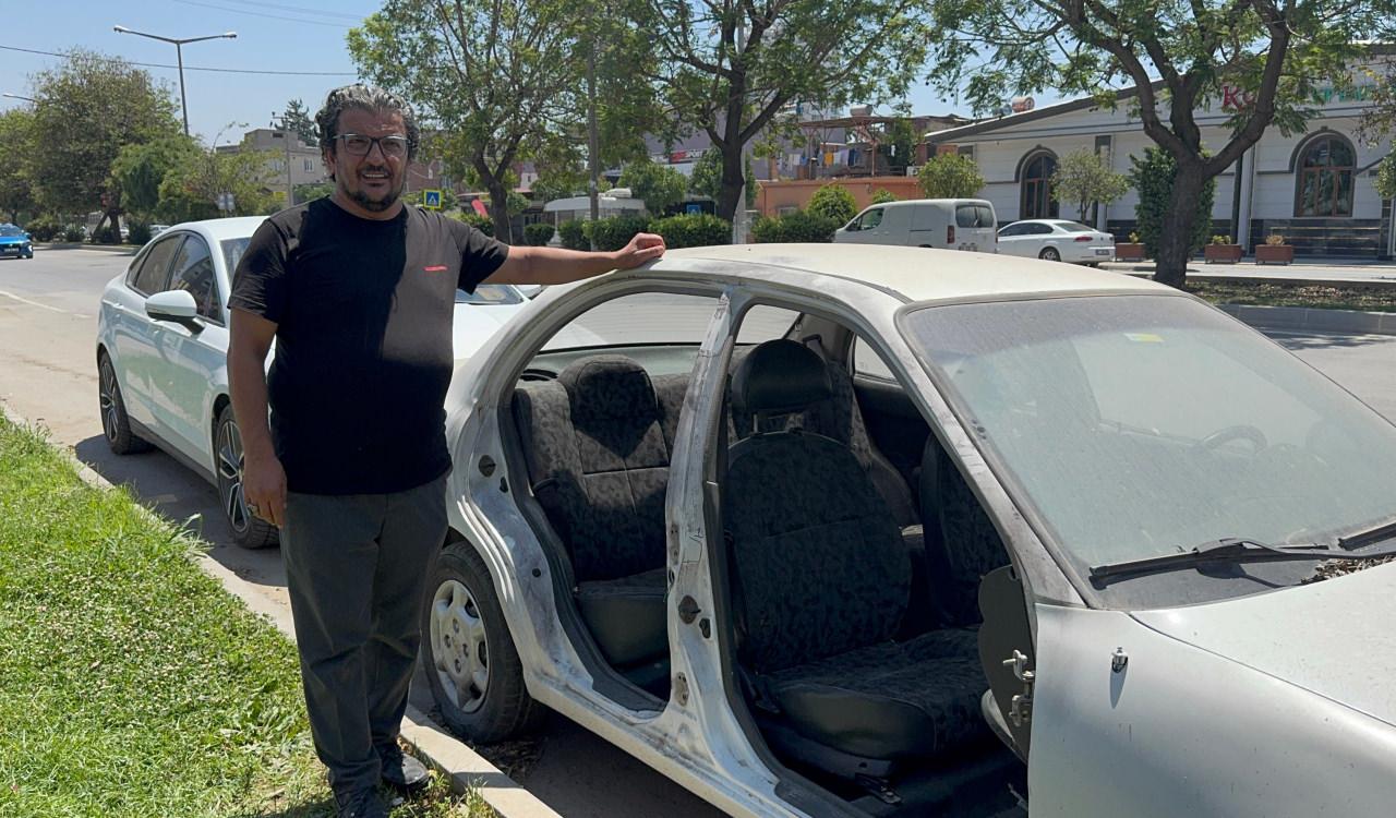 Kapıları çalınan otomobilin görüntüsü