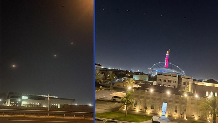 İran'ın Katar'daki ABD üssüne saldırısını gösteren iki fotoğraf.