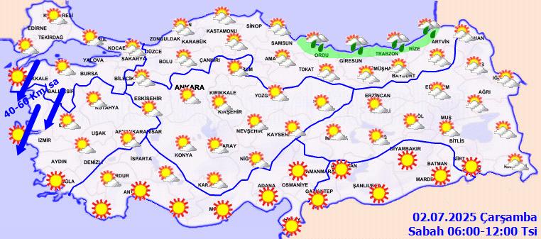 Meteoroloji 06.00-12.00 arası harita görünümü