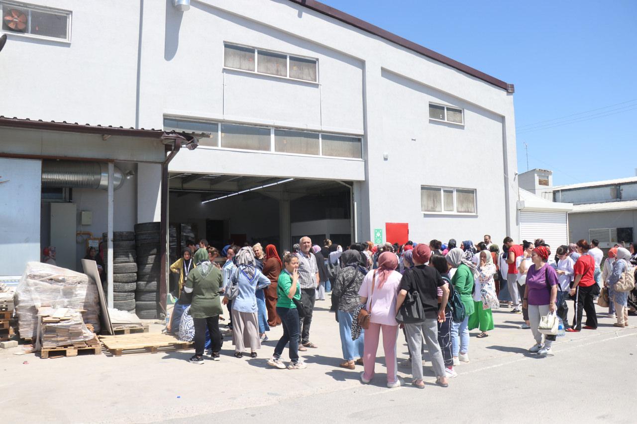 Çökme sonrası fabrikanın tahliye edilme anı