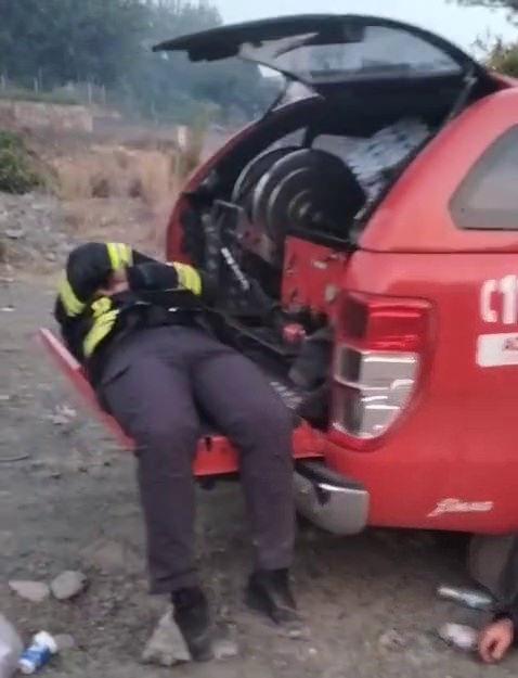 Erzurum Büyükşehir Belediyesi İtfaiye Daire Başkanlığı'nın paylaştığı görüntüler