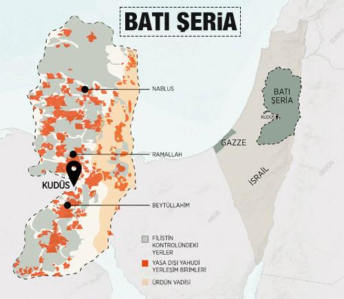 Batı Şeria'nın konumu