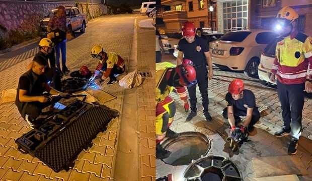Konya Büyükşehir İtfaiyesi'nden yavru köpek operasyonu
