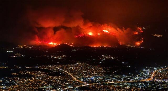 Bursa'da çıkan yangına ait görsel