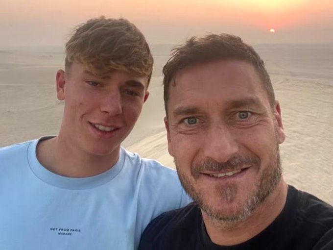 Cristian Totti ve babası Francesco Totti